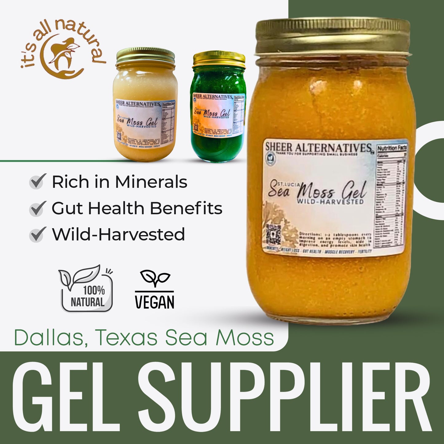 St Lucia Wild-Harvested Sea Moss Gel in Dallas - Sheer Alternatives